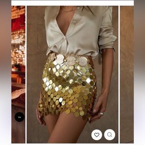 12th tribe GOLD DISCO SKIRT